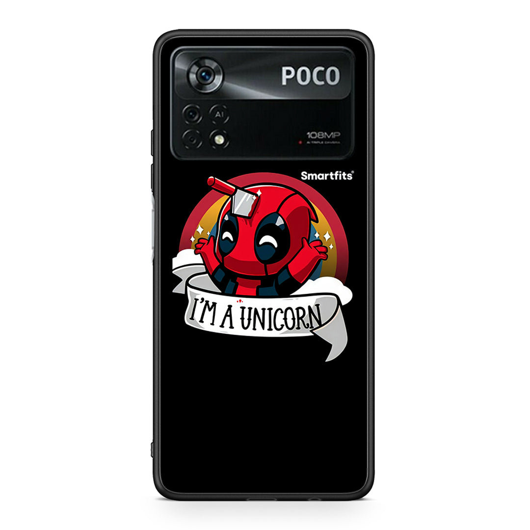 Xiaomi Poco X4 Pro 5G Unicorn Deadpool θήκη από τη Smartfits με σχέδιο στο πίσω μέρος και μαύρο περίβλημα | Smartphone case with colorful back and black bezels by Smartfits