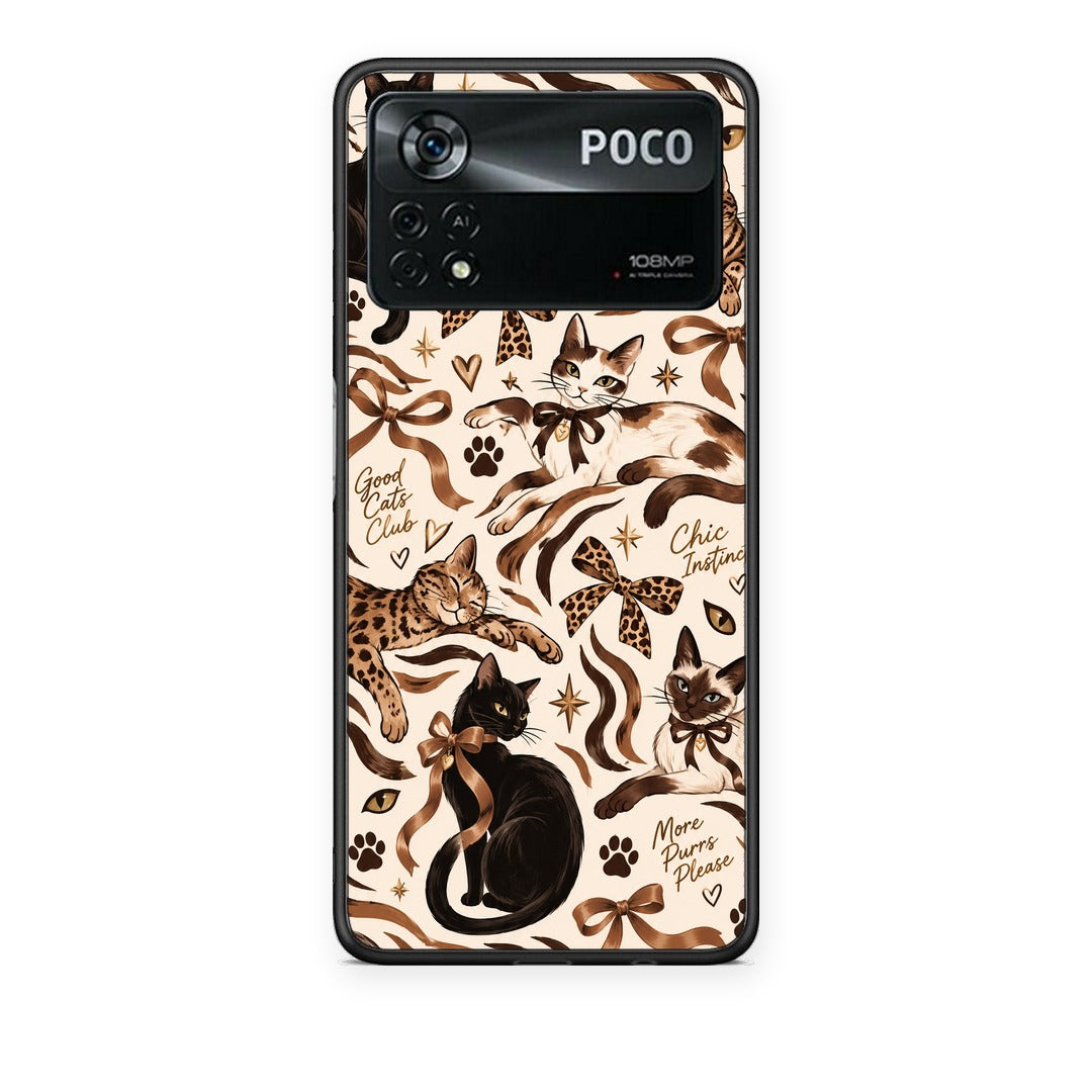 Θήκη Xiaomi Poco X4 Pro 5G Wild Cats and Animal Print Collage από τη Smartfits με σχέδιο στο πίσω μέρος και μαύρο περίβλημα | Xiaomi Poco X4 Pro 5G Wild Cats and Animal Print Collage case with colorful back and black bezels