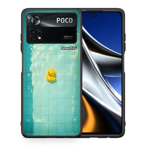 Θήκη Xiaomi Poco X4 Pro 5G Yellow Duck από τη Smartfits με σχέδιο στο πίσω μέρος και μαύρο περίβλημα | Xiaomi Poco X4 Pro 5G Yellow Duck case with colorful back and black bezels