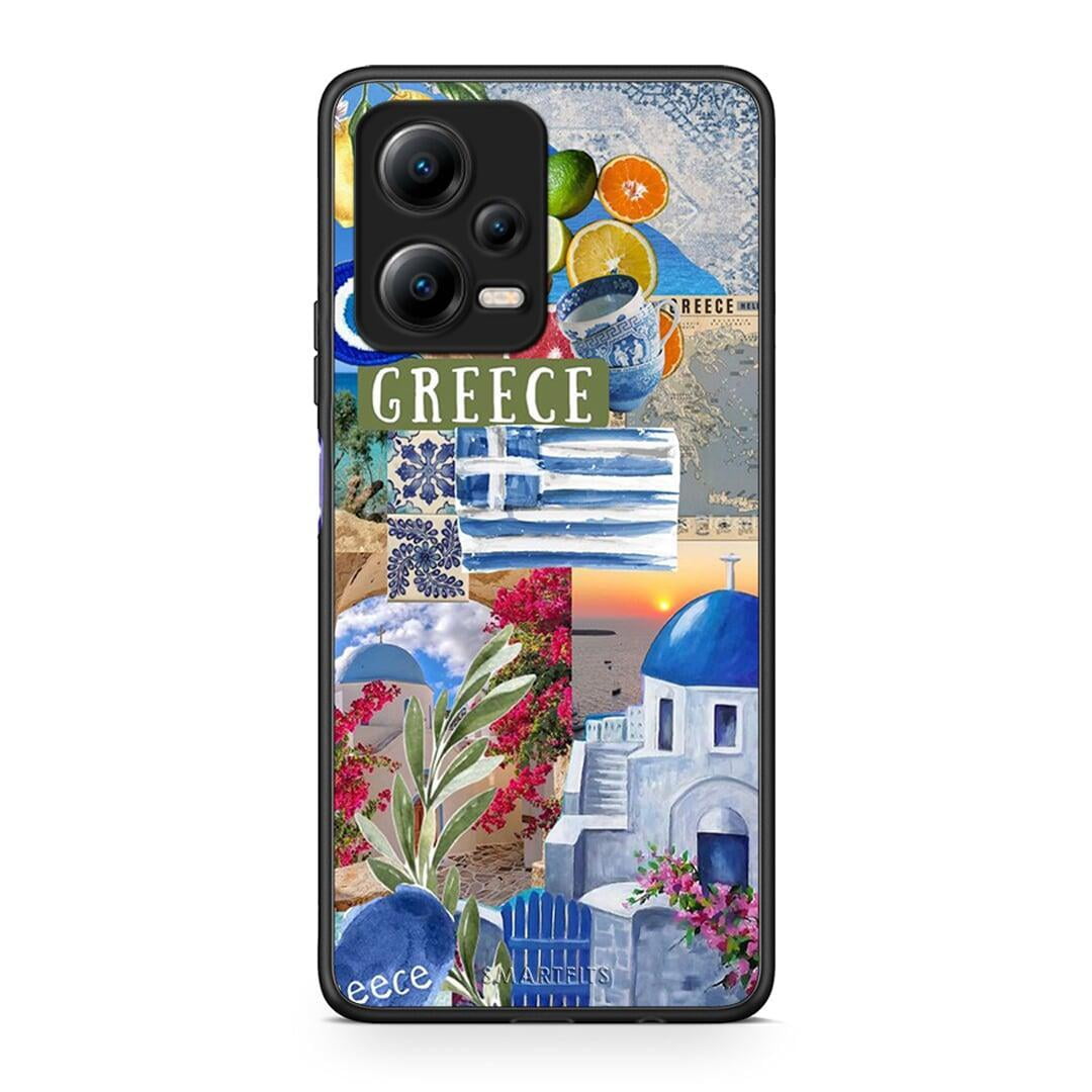 Θήκη Xiaomi Redmi Note 12 5G All Greek από τη Smartfits με σχέδιο στο πίσω μέρος και μαύρο περίβλημα | Xiaomi Redmi Note 12 5G All Greek Case with Colorful Back and Black Bezels