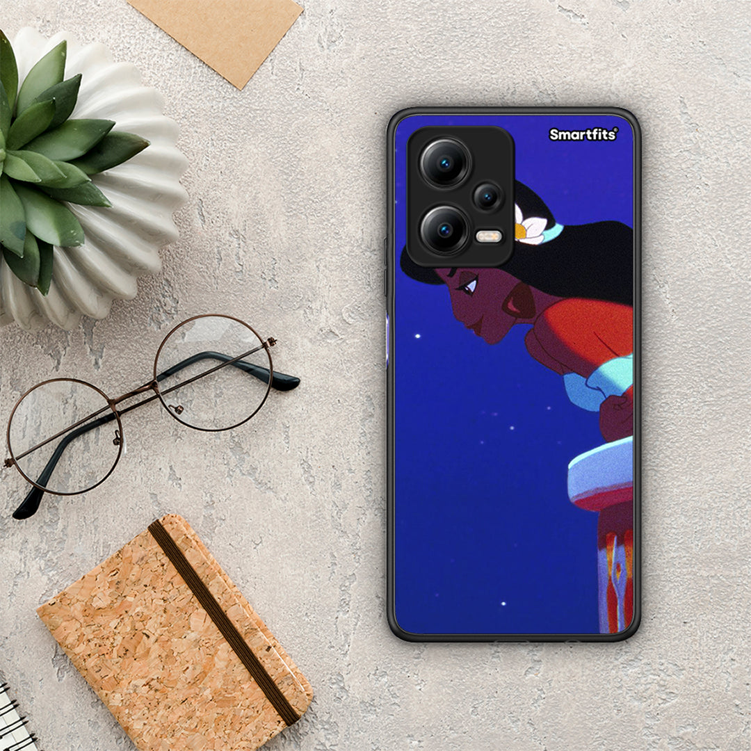 Θήκη Xiaomi Redmi Note 12 5G Alladin And Jasmine Love 2 από τη Smartfits με σχέδιο στο πίσω μέρος και μαύρο περίβλημα | Xiaomi Redmi Note 12 5G Alladin And Jasmine Love 2 Case with Colorful Back and Black Bezels