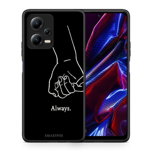 Θήκη Xiaomi Redmi Note 12 5G Always & Forever 1 από τη Smartfits με σχέδιο στο πίσω μέρος και μαύρο περίβλημα | Xiaomi Redmi Note 12 5G Always & Forever 1 Case with Colorful Back and Black Bezels