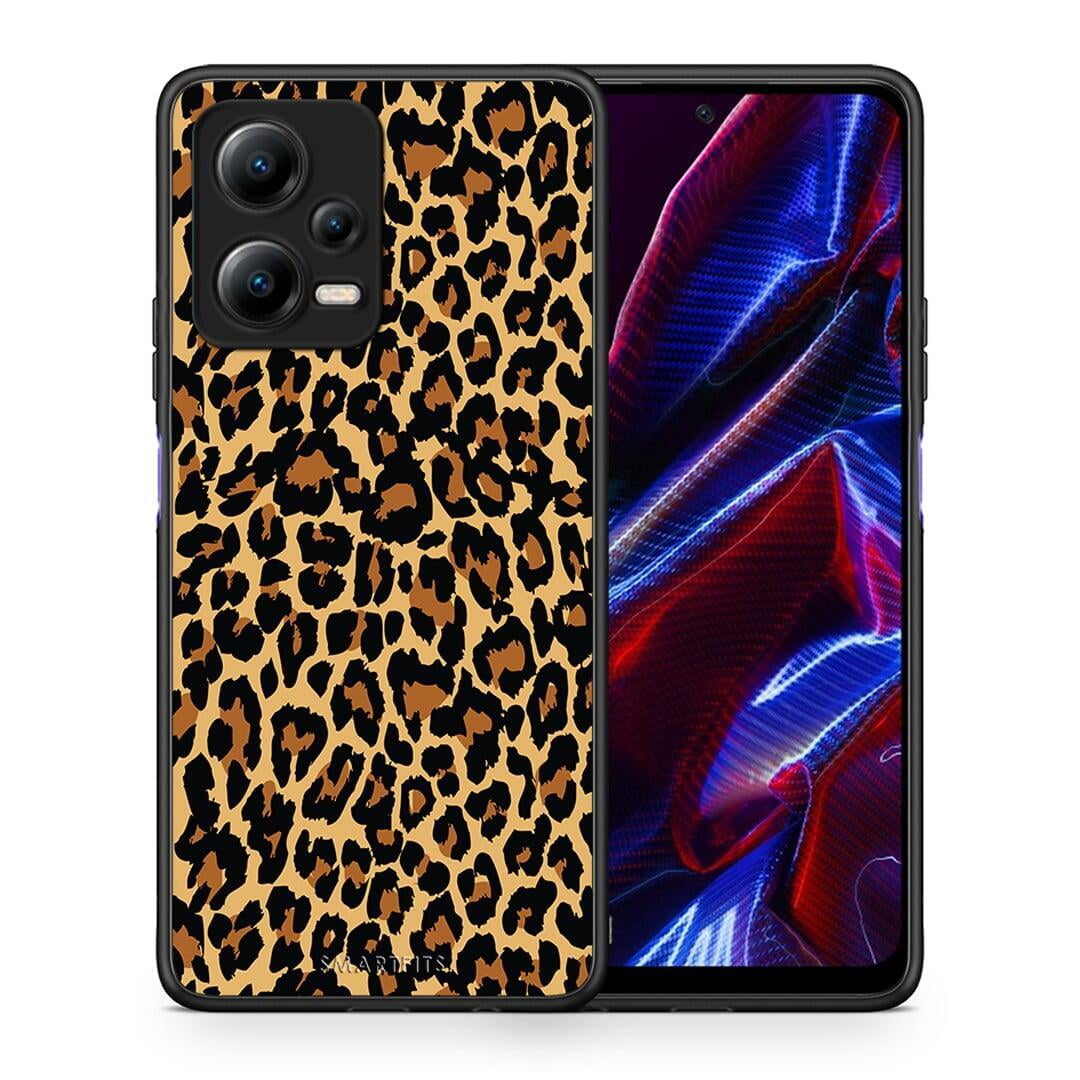 Θήκη Xiaomi Redmi Note 12 5G Animal Leopard από τη Smartfits με σχέδιο στο πίσω μέρος και μαύρο περίβλημα | Xiaomi Redmi Note 12 5G Animal Leopard Case with Colorful Back and Black Bezels