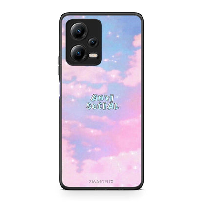 Θήκη Xiaomi Redmi Note 12 5G Anti Social από τη Smartfits με σχέδιο στο πίσω μέρος και μαύρο περίβλημα | Xiaomi Redmi Note 12 5G Anti Social Case with Colorful Back and Black Bezels