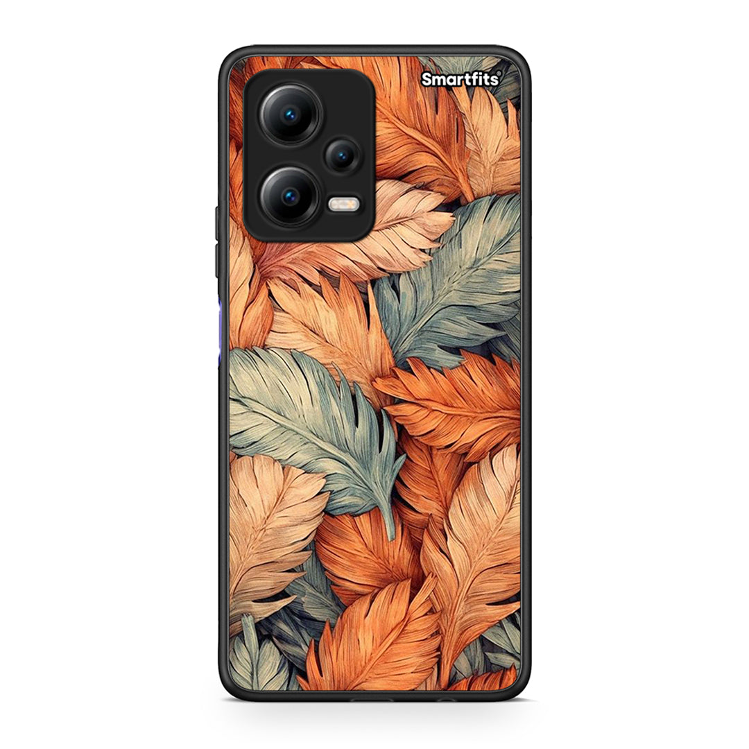 Θήκη Xiaomi Redmi Note 12 5G Autumn Leaves από τη Smartfits με σχέδιο στο πίσω μέρος και μαύρο περίβλημα | Xiaomi Redmi Note 12 5G Autumn Leaves Case with Colorful Back and Black Bezels