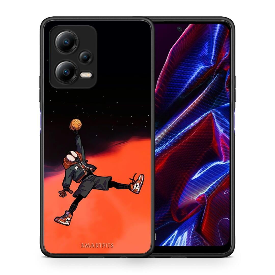 Θήκη Xiaomi Redmi Note 12 5G Basketball Hero από τη Smartfits με σχέδιο στο πίσω μέρος και μαύρο περίβλημα | Xiaomi Redmi Note 12 5G Basketball Hero Case with Colorful Back and Black Bezels