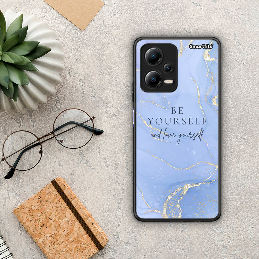 Θήκη Xiaomi Redmi Note 12 5G Be Yourself από τη Smartfits με σχέδιο στο πίσω μέρος και μαύρο περίβλημα | Xiaomi Redmi Note 12 5G Be Yourself Case with Colorful Back and Black Bezels