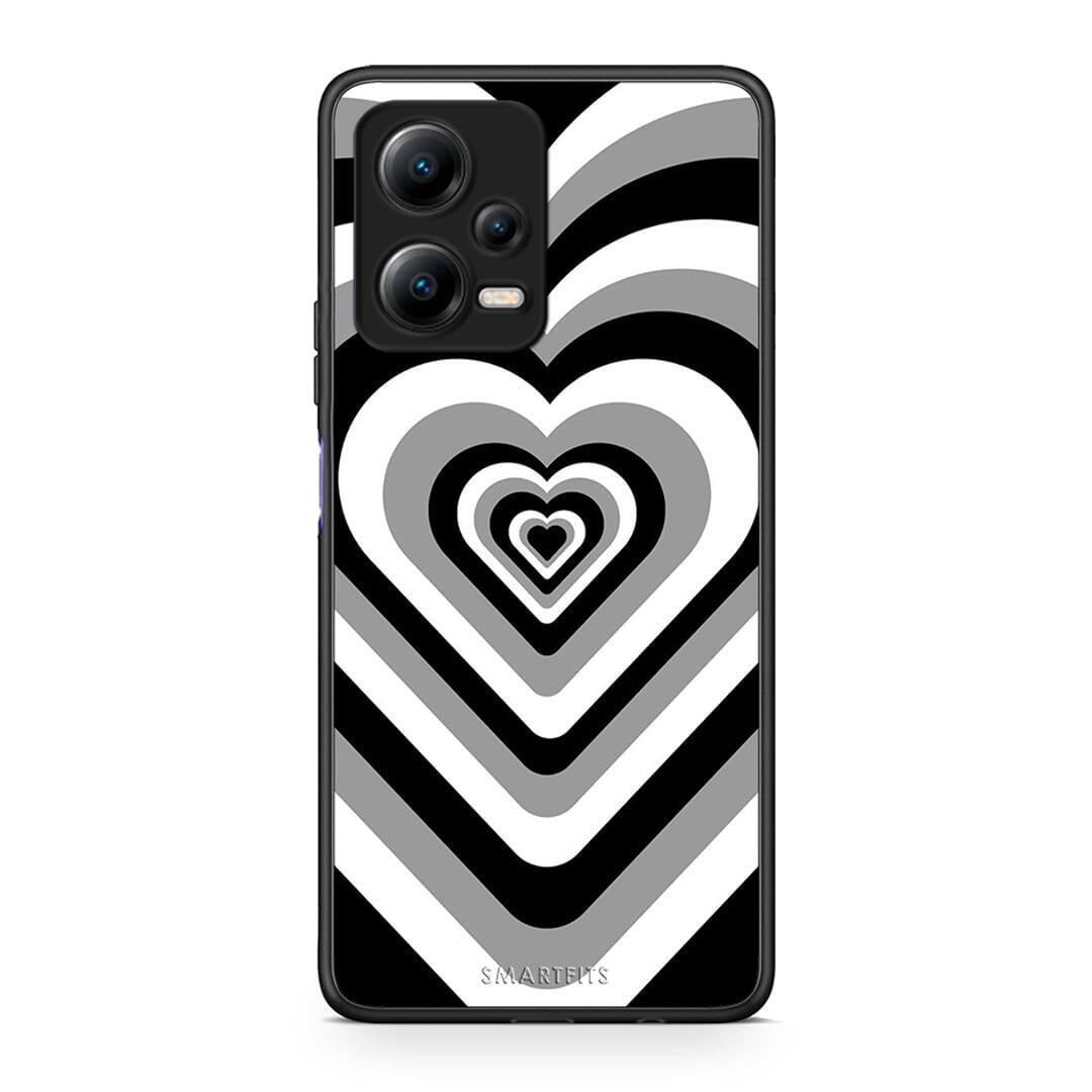 Θήκη Xiaomi Redmi Note 12 5G Black Hearts από τη Smartfits με σχέδιο στο πίσω μέρος και μαύρο περίβλημα | Xiaomi Redmi Note 12 5G Black Hearts Case with Colorful Back and Black Bezels