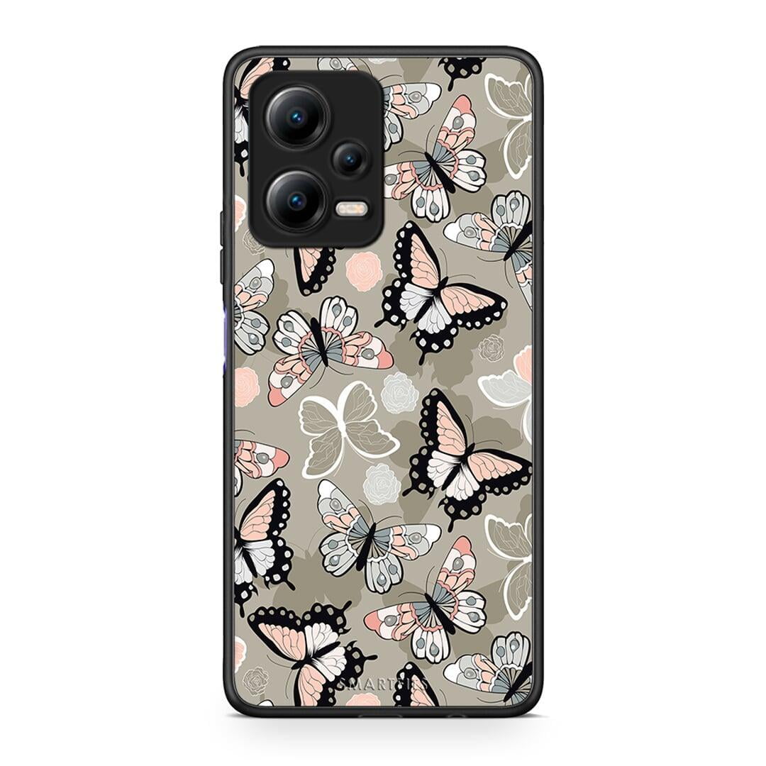 Θήκη Xiaomi Redmi Note 12 5G Boho Butterflies από τη Smartfits με σχέδιο στο πίσω μέρος και μαύρο περίβλημα | Xiaomi Redmi Note 12 5G Boho Butterflies Case with Colorful Back and Black Bezels