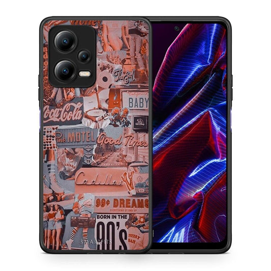 Θήκη Xiaomi Redmi Note 12 5G Born In 90s από τη Smartfits με σχέδιο στο πίσω μέρος και μαύρο περίβλημα | Xiaomi Redmi Note 12 5G Born In 90s Case with Colorful Back and Black Bezels
