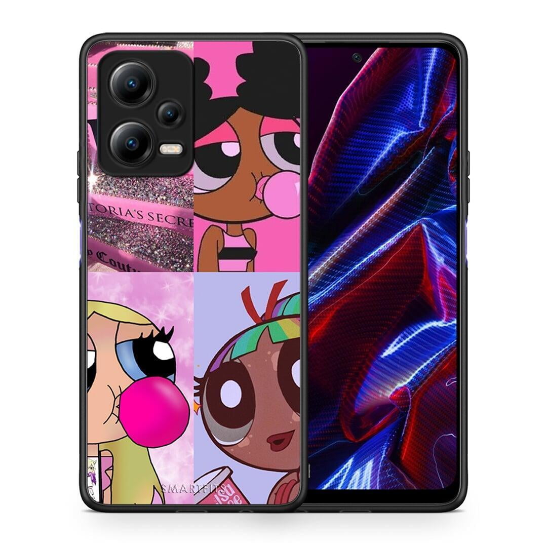 Θήκη Xiaomi Redmi Note 12 5G Bubble Girls από τη Smartfits με σχέδιο στο πίσω μέρος και μαύρο περίβλημα | Xiaomi Redmi Note 12 5G Bubble Girls Case with Colorful Back and Black Bezels