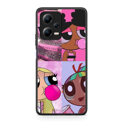 Θήκη Xiaomi Redmi Note 12 5G Bubble Girls από τη Smartfits με σχέδιο στο πίσω μέρος και μαύρο περίβλημα | Xiaomi Redmi Note 12 5G Bubble Girls Case with Colorful Back and Black Bezels