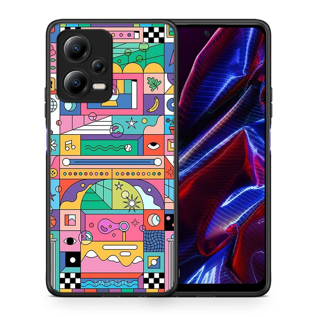 Θήκη Xiaomi Redmi Note 12 5G Bubbles Soap από τη Smartfits με σχέδιο στο πίσω μέρος και μαύρο περίβλημα | Xiaomi Redmi Note 12 5G Bubbles Soap Case with Colorful Back and Black Bezels