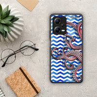 Thumbnail for Θήκη Xiaomi Redmi Note 12 5G Chevron Devilfish από τη Smartfits με σχέδιο στο πίσω μέρος και μαύρο περίβλημα | Xiaomi Redmi Note 12 5G Chevron Devilfish Case with Colorful Back and Black Bezels