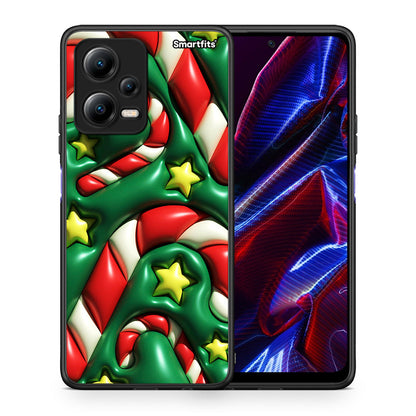 Θήκη Xiaomi Poco X5 5G Dual Christmas Bubbles από τη Smartfits με σχέδιο στο πίσω μέρος και μαύρο περίβλημα | Xiaomi Poco X5 5G Dual Christmas Bubbles Case with Colorful Back and Black Bezels