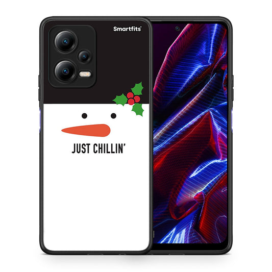 Θήκη Xiaomi Poco X5 5G Dual Christmas Chillin από τη Smartfits με σχέδιο στο πίσω μέρος και μαύρο περίβλημα | Xiaomi Poco X5 5G Dual Christmas Chillin Case with Colorful Back and Black Bezels