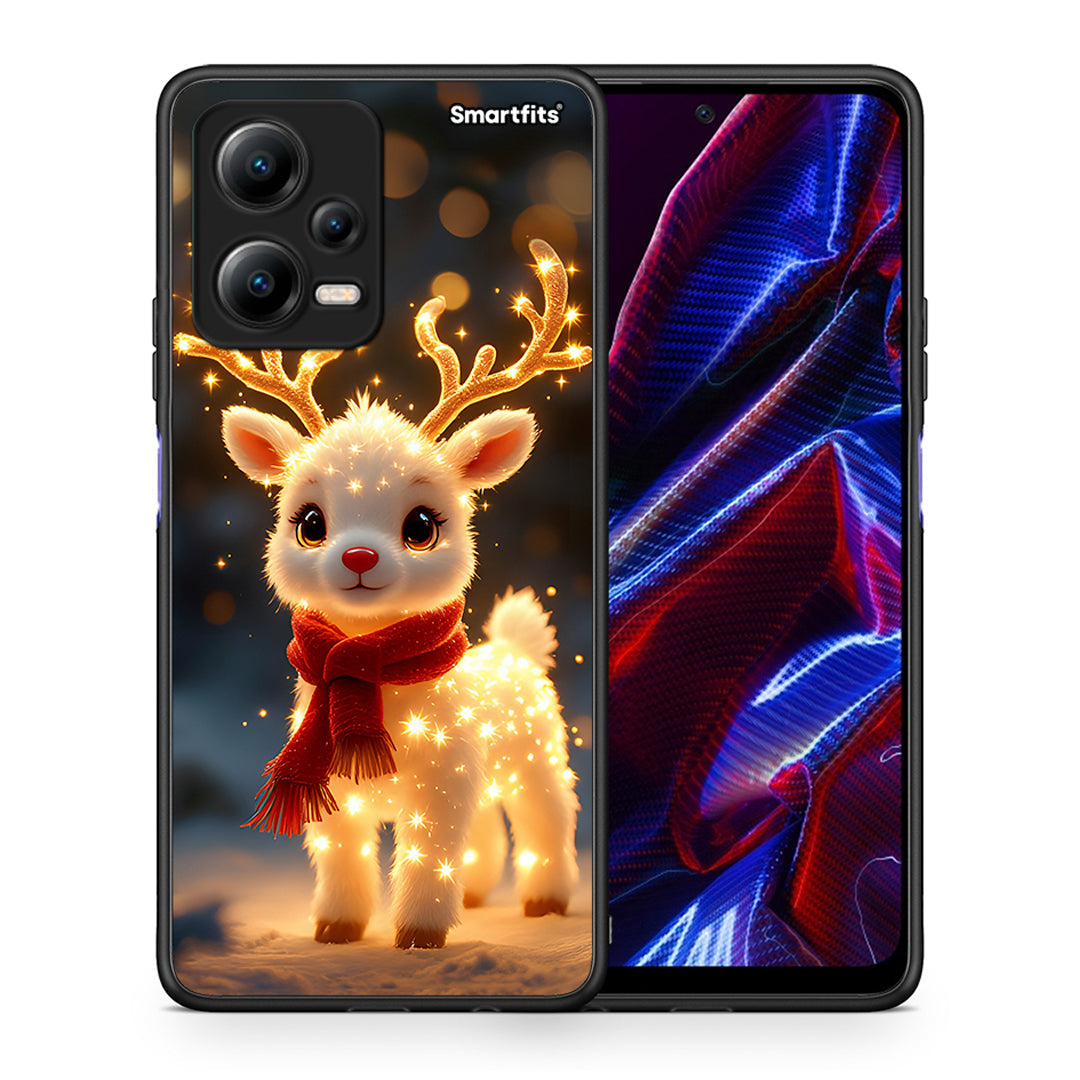 Θήκη Xiaomi Poco X5 5G Dual Christmas Cutie από τη Smartfits με σχέδιο στο πίσω μέρος και μαύρο περίβλημα | Xiaomi Poco X5 5G Dual Christmas Cutie Case with Colorful Back and Black Bezels