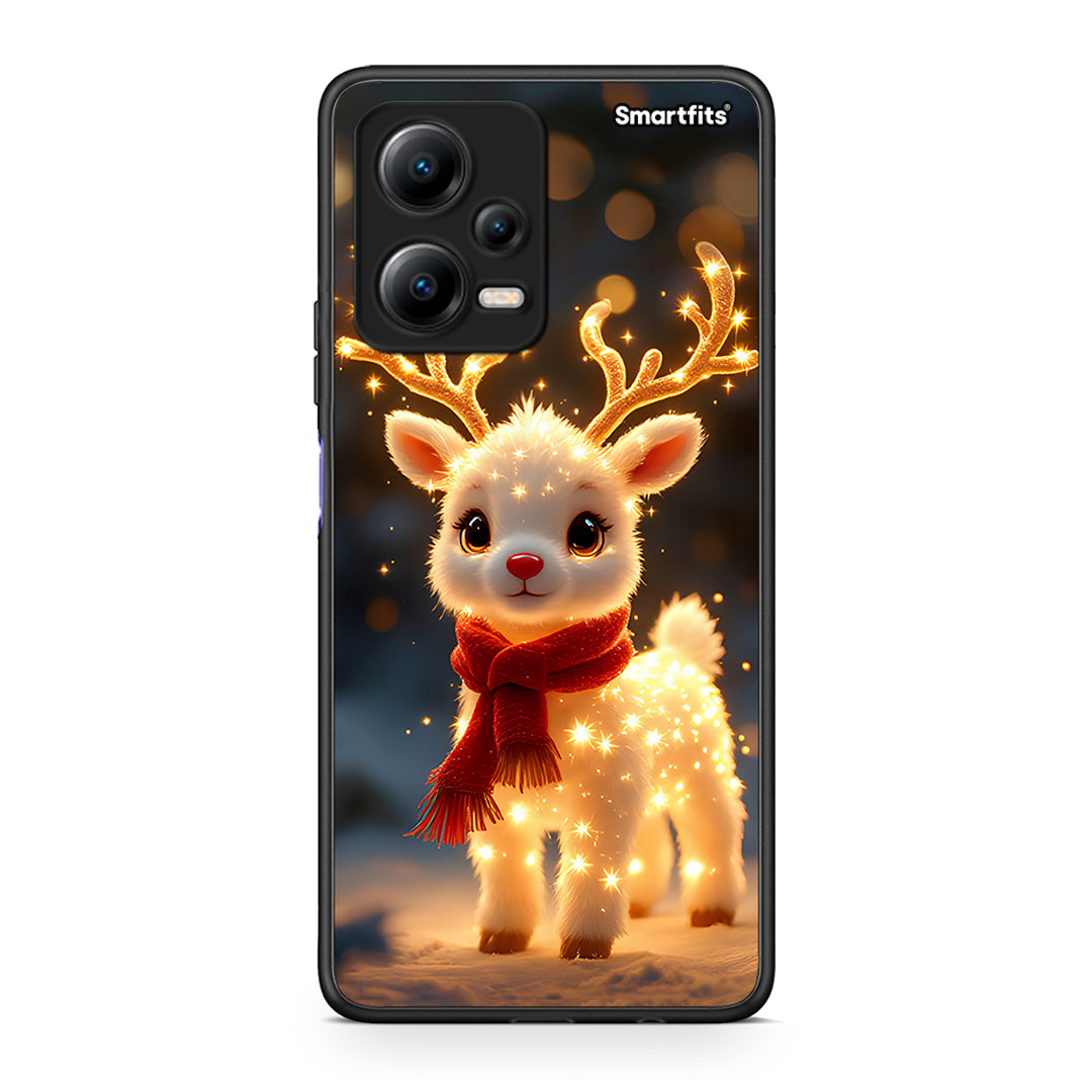Θήκη Xiaomi Poco X5 5G Dual Christmas Cutie από τη Smartfits με σχέδιο στο πίσω μέρος και μαύρο περίβλημα | Xiaomi Poco X5 5G Dual Christmas Cutie Case with Colorful Back and Black Bezels