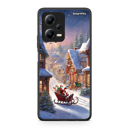 Θήκη Xiaomi Poco X5 5G Dual Christmas Snow από τη Smartfits με σχέδιο στο πίσω μέρος και μαύρο περίβλημα | Xiaomi Poco X5 5G Dual Christmas Snow Case with Colorful Back and Black Bezels