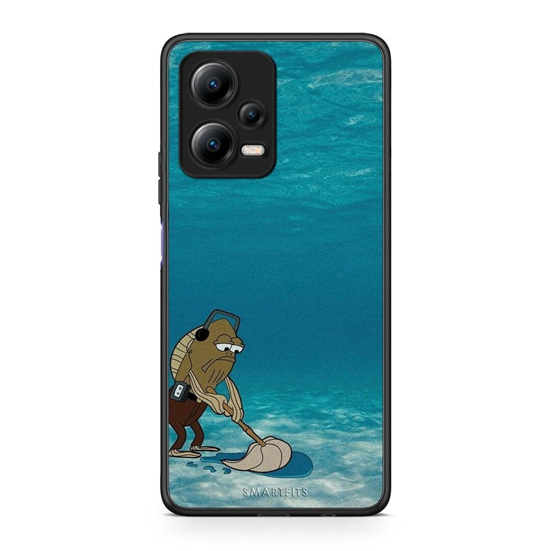 Θήκη Xiaomi Redmi Note 12 5G Clean The Ocean από τη Smartfits με σχέδιο στο πίσω μέρος και μαύρο περίβλημα | Xiaomi Redmi Note 12 5G Clean The Ocean Case with Colorful Back and Black Bezels