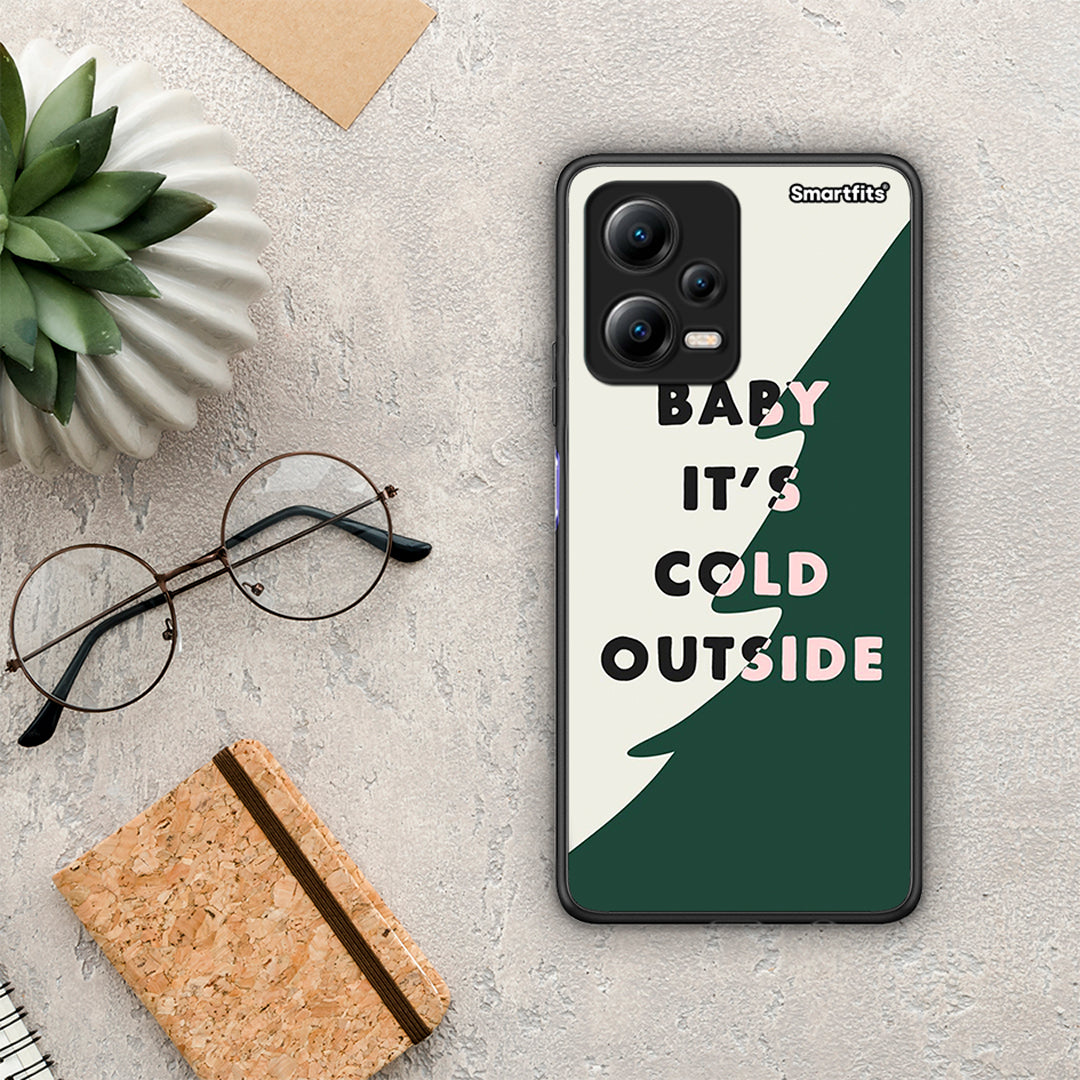 Θήκη Xiaomi Redmi Note 12 5G Cold Outside από τη Smartfits με σχέδιο στο πίσω μέρος και μαύρο περίβλημα | Xiaomi Redmi Note 12 5G Cold Outside Case with Colorful Back and Black Bezels