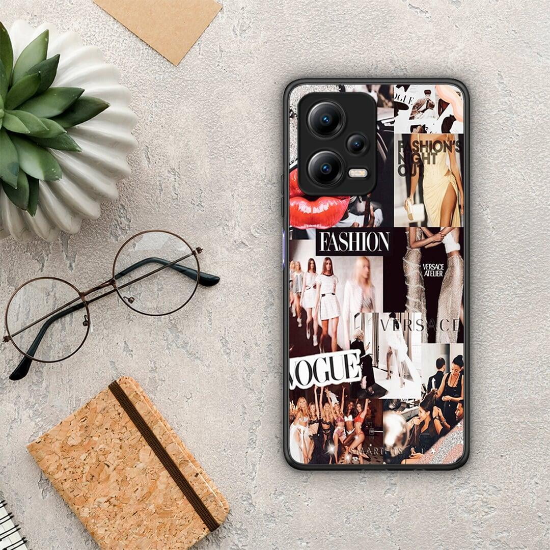 Θήκη Xiaomi Redmi Note 12 5G Collage Fashion από τη Smartfits με σχέδιο στο πίσω μέρος και μαύρο περίβλημα | Xiaomi Redmi Note 12 5G Collage Fashion Case with Colorful Back and Black Bezels