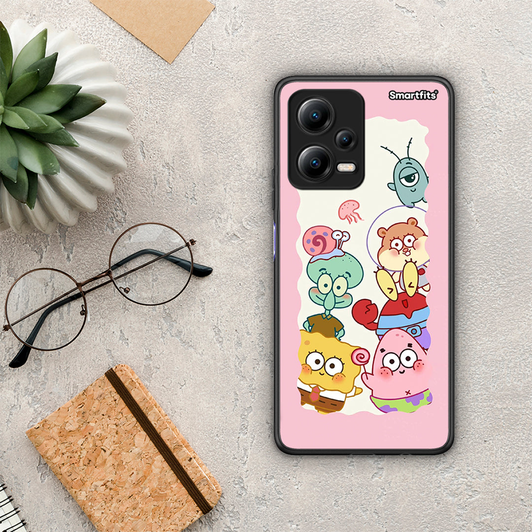 Θήκη Xiaomi Poco X5 5G Dual Cute Companion από τη Smartfits με σχέδιο στο πίσω μέρος και μαύρο περίβλημα | Xiaomi Poco X5 5G Dual Cute Companion Case with Colorful Back and Black Bezels