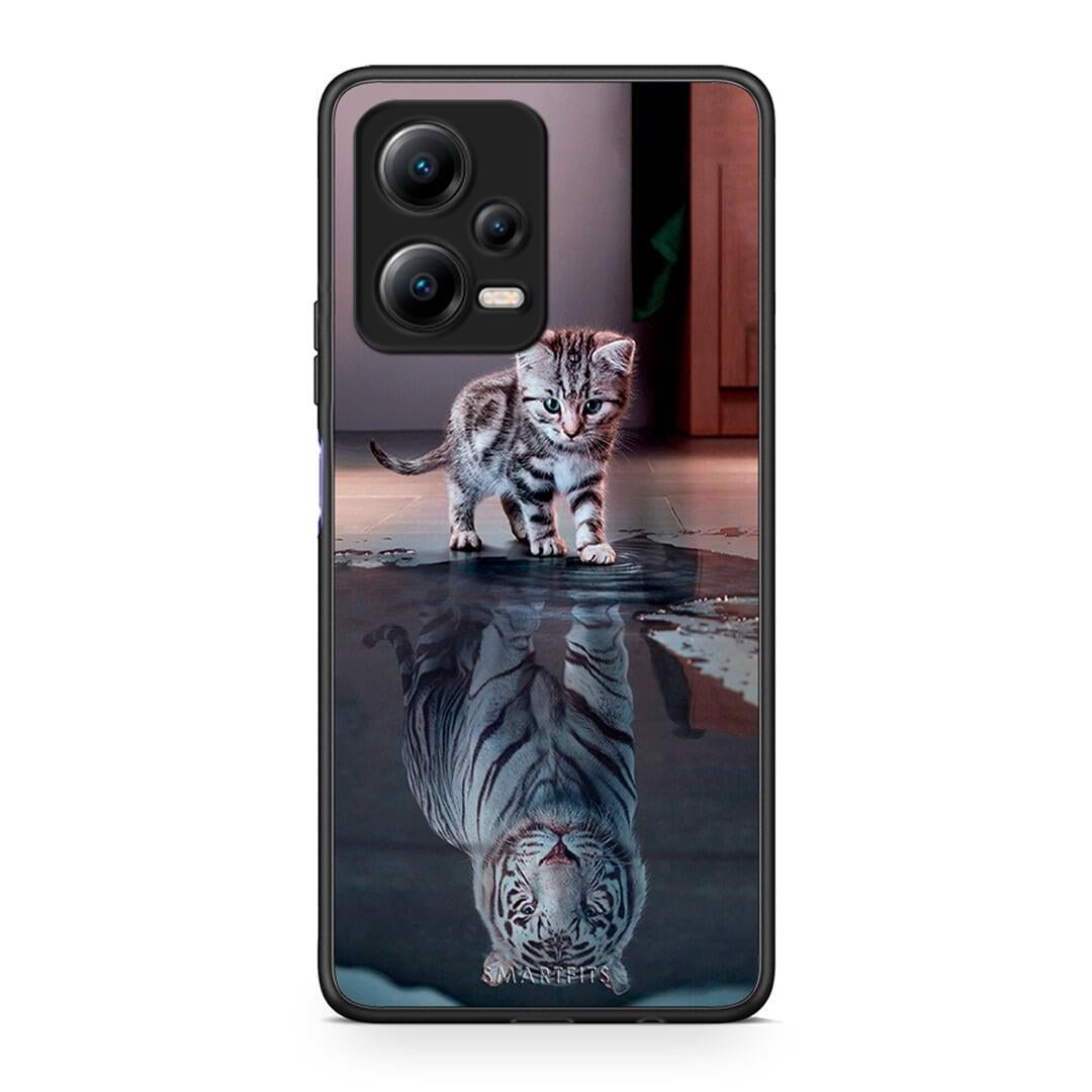 Θήκη Xiaomi Redmi Note 12 5G Cute Tiger από τη Smartfits με σχέδιο στο πίσω μέρος και μαύρο περίβλημα | Xiaomi Redmi Note 12 5G Cute Tiger Case with Colorful Back and Black Bezels