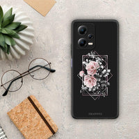 Thumbnail for Θήκη Xiaomi Redmi Note 12 5G Flower Frame από τη Smartfits με σχέδιο στο πίσω μέρος και μαύρο περίβλημα | Xiaomi Redmi Note 12 5G Flower Frame Case with Colorful Back and Black Bezels