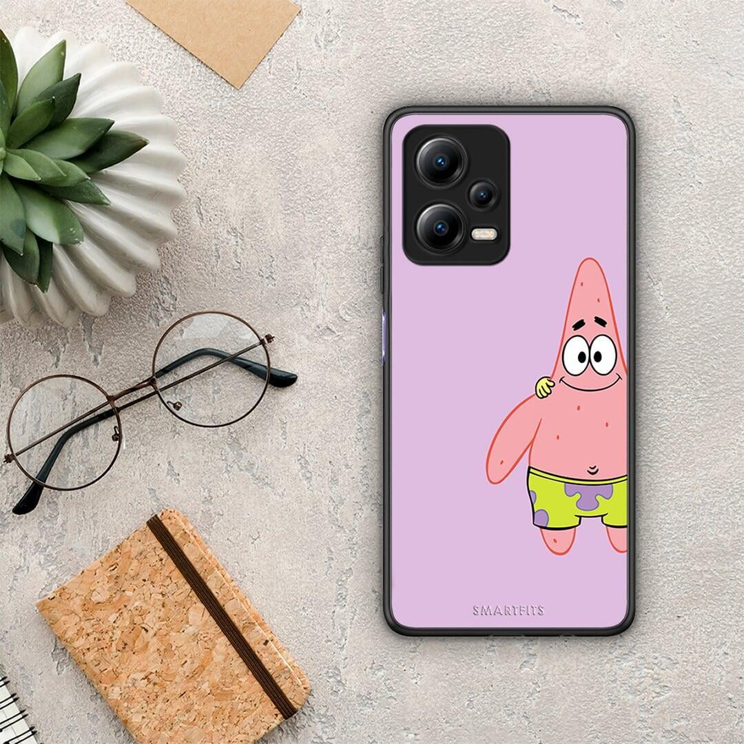 Θήκη Xiaomi Redmi Note 12 5G Friends Patrick από τη Smartfits με σχέδιο στο πίσω μέρος και μαύρο περίβλημα | Xiaomi Redmi Note 12 5G Friends Patrick Case with Colorful Back and Black Bezels