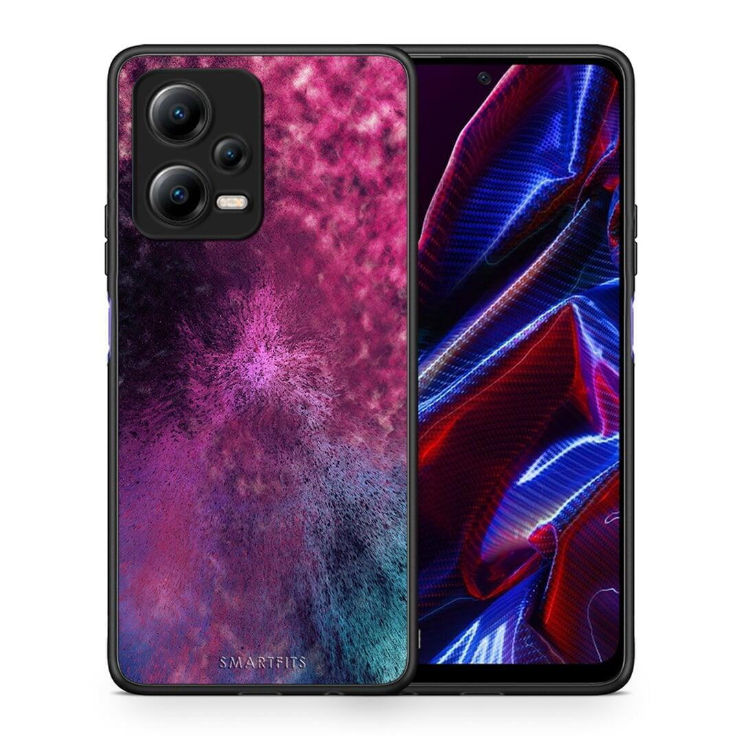 Θήκη Xiaomi Redmi Note 12 5G Galactic Aurora από τη Smartfits με σχέδιο στο πίσω μέρος και μαύρο περίβλημα | Xiaomi Redmi Note 12 5G Galactic Aurora Case with Colorful Back and Black Bezels