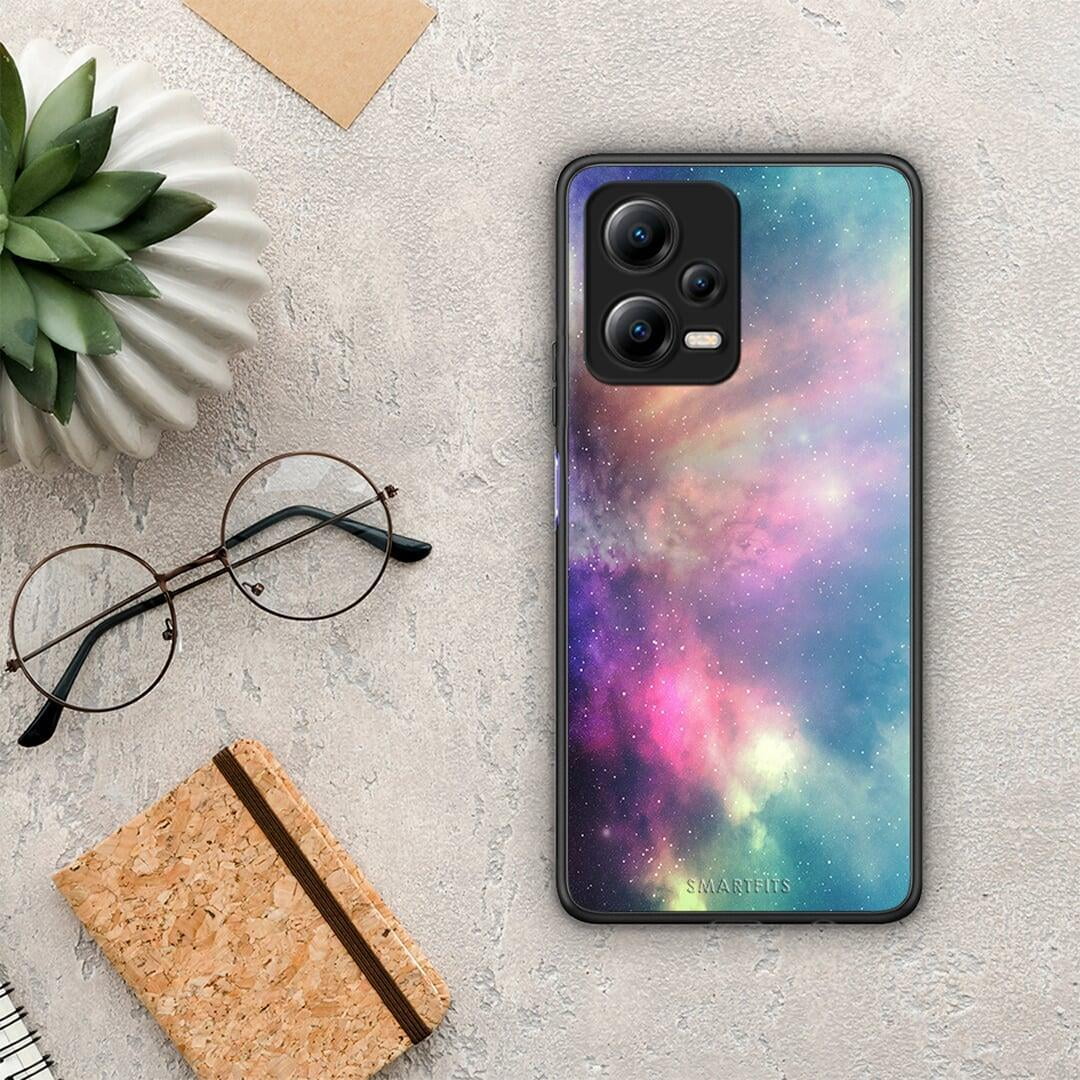 Θήκη Xiaomi Redmi Note 12 5G Galactic Rainbow από τη Smartfits με σχέδιο στο πίσω μέρος και μαύρο περίβλημα | Xiaomi Redmi Note 12 5G Galactic Rainbow Case with Colorful Back and Black Bezels