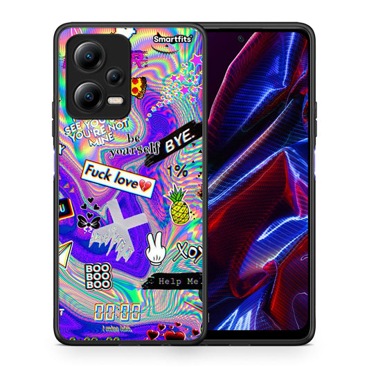 Θήκη Xiaomi Redmi Note 12 5G Game Over από τη Smartfits με σχέδιο στο πίσω μέρος και μαύρο περίβλημα | Xiaomi Redmi Note 12 5G Game Over Case with Colorful Back and Black Bezels