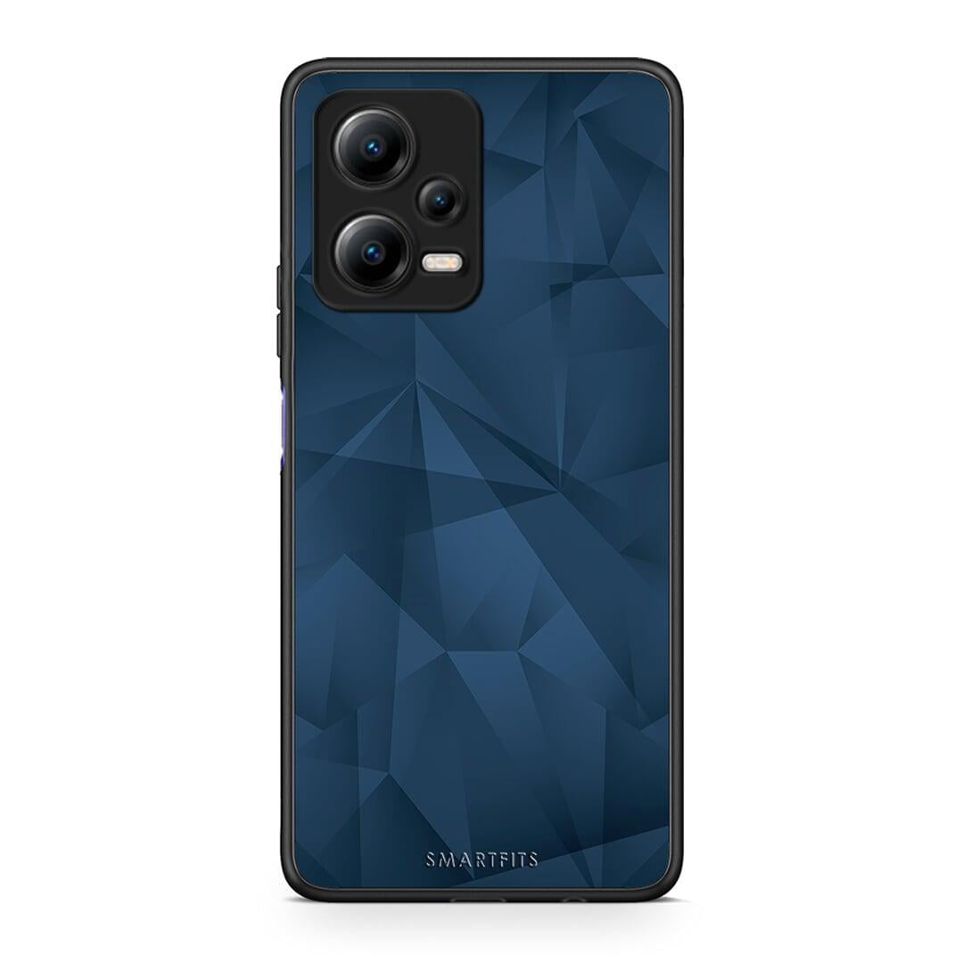 Θήκη Xiaomi Redmi Note 12 5G Geometric Blue Abstract από τη Smartfits με σχέδιο στο πίσω μέρος και μαύρο περίβλημα | Xiaomi Redmi Note 12 5G Geometric Blue Abstract Case with Colorful Back and Black Bezels