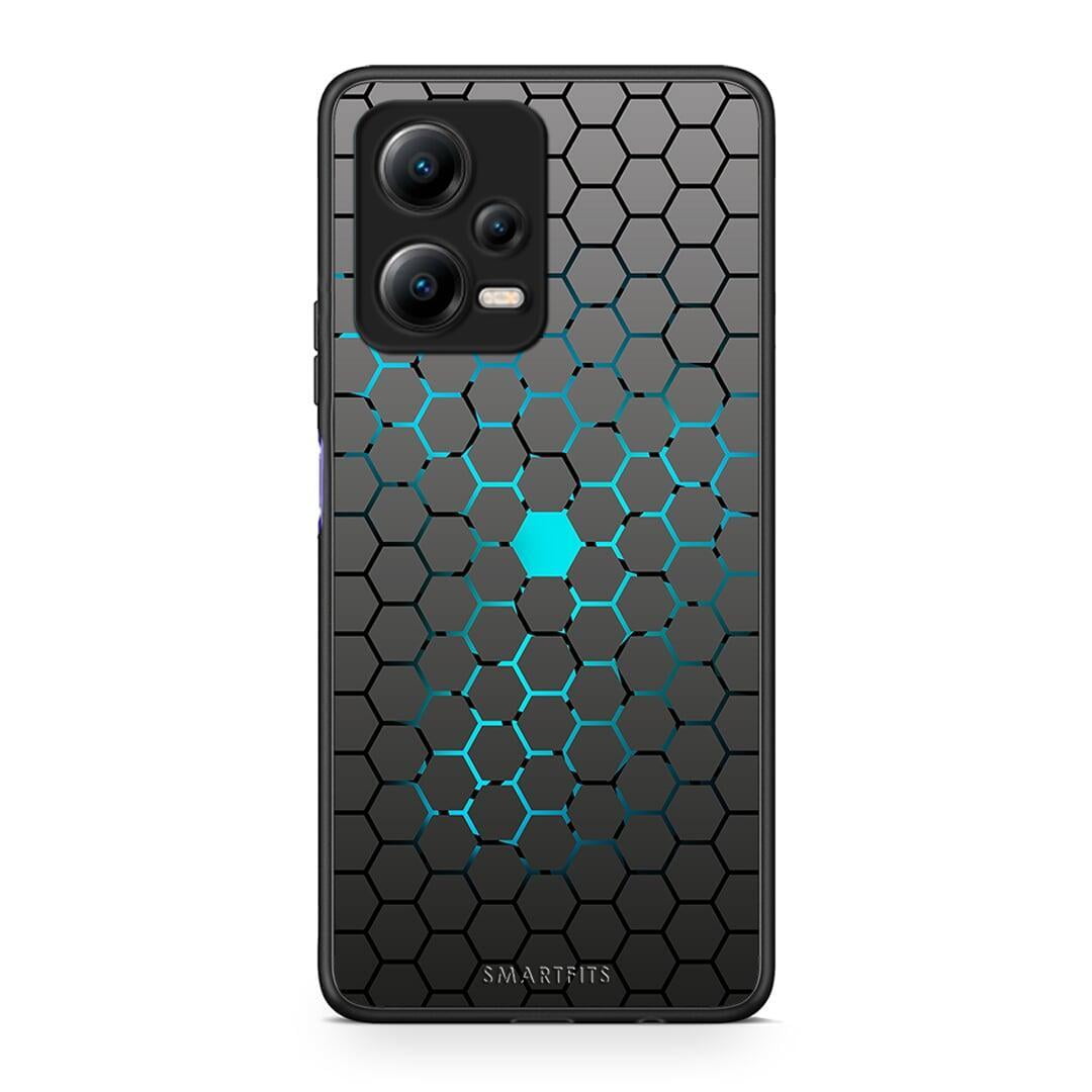 Θήκη Xiaomi Redmi Note 12 5G Geometric Hexagonal από τη Smartfits με σχέδιο στο πίσω μέρος και μαύρο περίβλημα | Xiaomi Redmi Note 12 5G Geometric Hexagonal Case with Colorful Back and Black Bezels