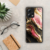 Thumbnail for Θήκη Xiaomi Redmi Note 12 5G Glamorous Pink Marble από τη Smartfits με σχέδιο στο πίσω μέρος και μαύρο περίβλημα | Xiaomi Redmi Note 12 5G Glamorous Pink Marble Case with Colorful Back and Black Bezels