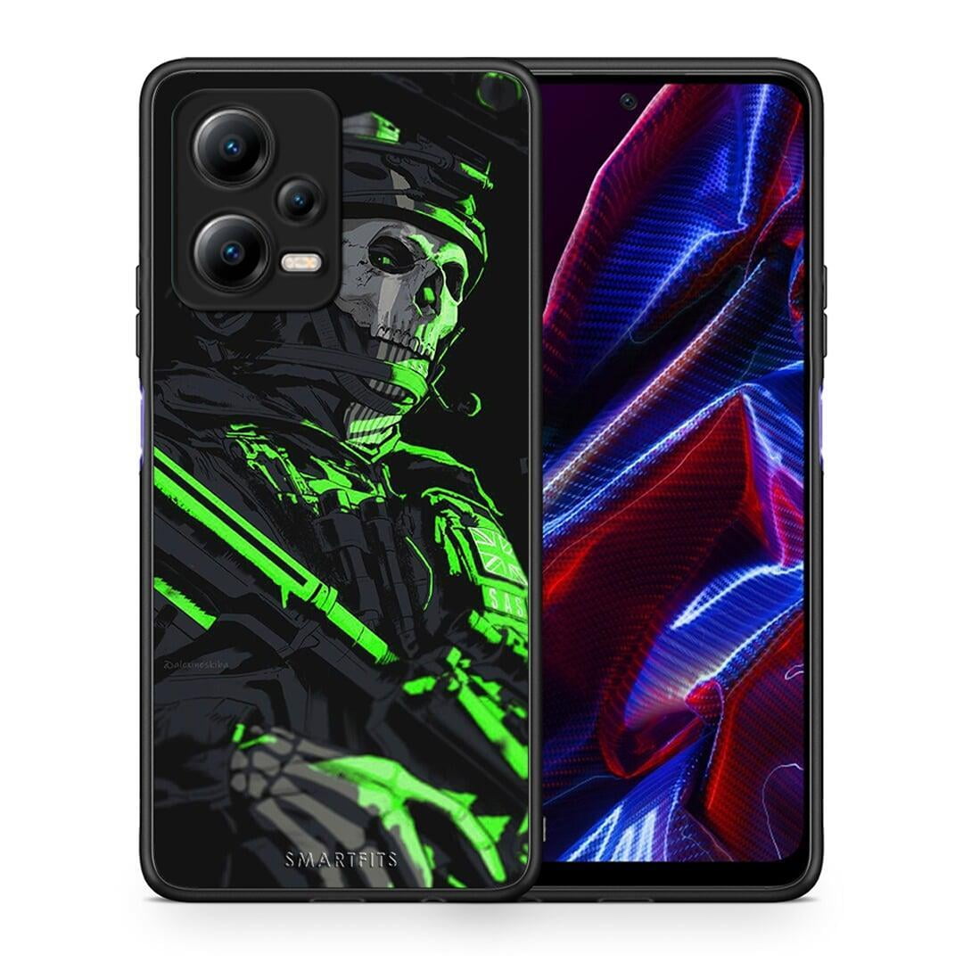Θήκη Xiaomi Redmi Note 12 5G Green Soldier από τη Smartfits με σχέδιο στο πίσω μέρος και μαύρο περίβλημα | Xiaomi Redmi Note 12 5G Green Soldier Case with Colorful Back and Black Bezels