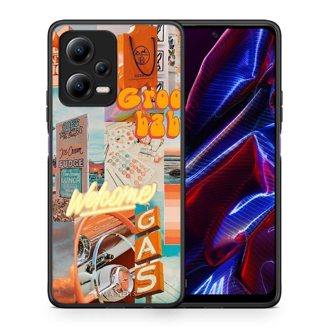 Θήκη Xiaomi Redmi Note 12 5G Groovy Babe από τη Smartfits με σχέδιο στο πίσω μέρος και μαύρο περίβλημα | Xiaomi Redmi Note 12 5G Groovy Babe Case with Colorful Back and Black Bezels