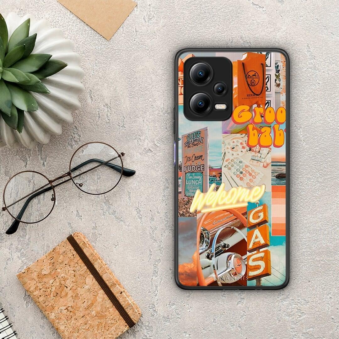 Θήκη Xiaomi Redmi Note 12 5G Groovy Babe από τη Smartfits με σχέδιο στο πίσω μέρος και μαύρο περίβλημα | Xiaomi Redmi Note 12 5G Groovy Babe Case with Colorful Back and Black Bezels