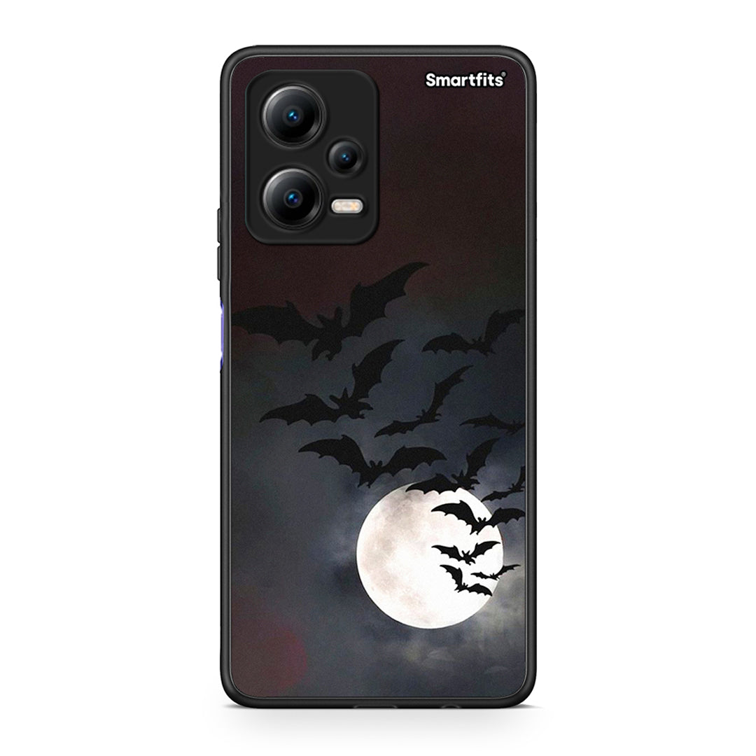Θήκη Xiaomi Redmi Note 12 5G Halloween Bat Night από τη Smartfits με σχέδιο στο πίσω μέρος και μαύρο περίβλημα | Xiaomi Redmi Note 12 5G Halloween Bat Night Case with Colorful Back and Black Bezels