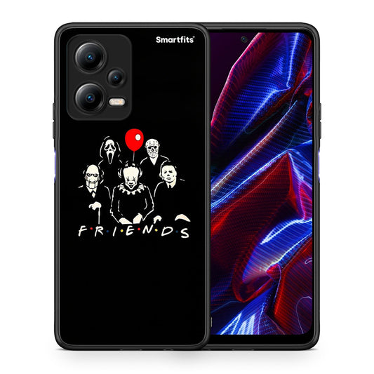 Θήκη Xiaomi Redmi Note 12 5G Halloween Friends από τη Smartfits με σχέδιο στο πίσω μέρος και μαύρο περίβλημα | Xiaomi Redmi Note 12 5G Halloween Friends Case with Colorful Back and Black Bezels