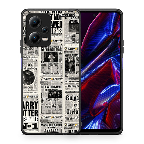 Θήκη Xiaomi Redmi Note 12 5G Harry Paper από τη Smartfits με σχέδιο στο πίσω μέρος και μαύρο περίβλημα | Xiaomi Redmi Note 12 5G Harry Paper Case with Colorful Back and Black Bezels