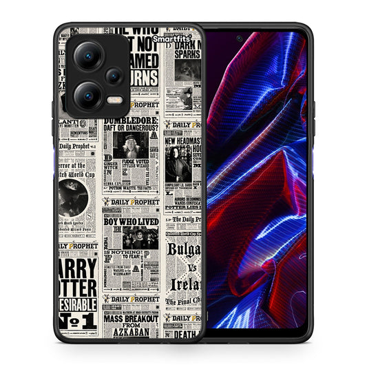 Θήκη Xiaomi Redmi Note 12 5G Harry Paper από τη Smartfits με σχέδιο στο πίσω μέρος και μαύρο περίβλημα | Xiaomi Redmi Note 12 5G Harry Paper Case with Colorful Back and Black Bezels