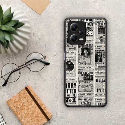 Θήκη Xiaomi Redmi Note 12 5G Harry Paper από τη Smartfits με σχέδιο στο πίσω μέρος και μαύρο περίβλημα | Xiaomi Redmi Note 12 5G Harry Paper Case with Colorful Back and Black Bezels
