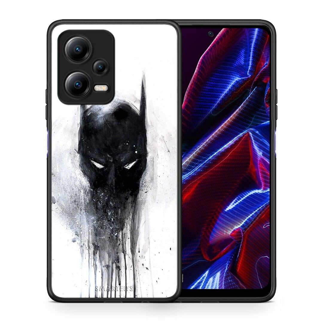 Θήκη Xiaomi Redmi Note 12 5G Hero Paint Bat από τη Smartfits με σχέδιο στο πίσω μέρος και μαύρο περίβλημα | Xiaomi Redmi Note 12 5G Hero Paint Bat Case with Colorful Back and Black Bezels