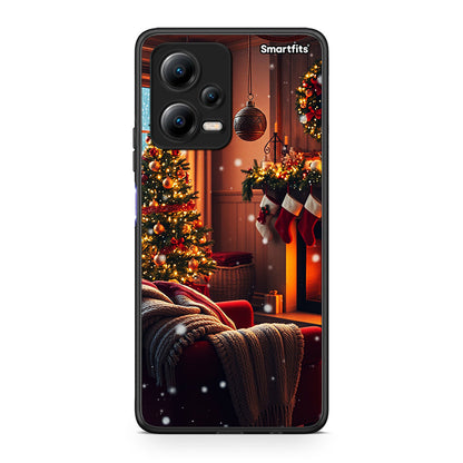 Θήκη Xiaomi Poco X5 5G Dual Home For Christmas από τη Smartfits με σχέδιο στο πίσω μέρος και μαύρο περίβλημα | Xiaomi Poco X5 5G Dual Home For Christmas Case with Colorful Back and Black Bezels