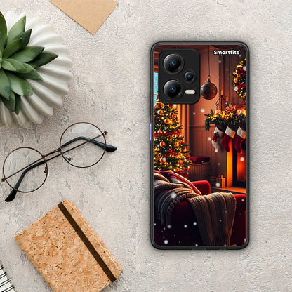 Θήκη Xiaomi Poco X5 5G Dual Home For Christmas από τη Smartfits με σχέδιο στο πίσω μέρος και μαύρο περίβλημα | Xiaomi Poco X5 5G Dual Home For Christmas Case with Colorful Back and Black Bezels