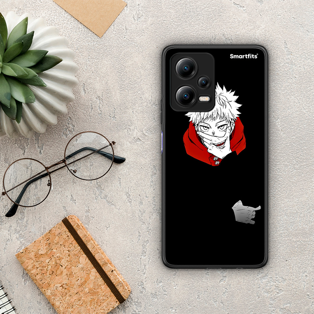 Θήκη Xiaomi Redmi Note 12 5G Itadori Anime από τη Smartfits με σχέδιο στο πίσω μέρος και μαύρο περίβλημα | Xiaomi Redmi Note 12 5G Itadori Anime Case with Colorful Back and Black Bezels