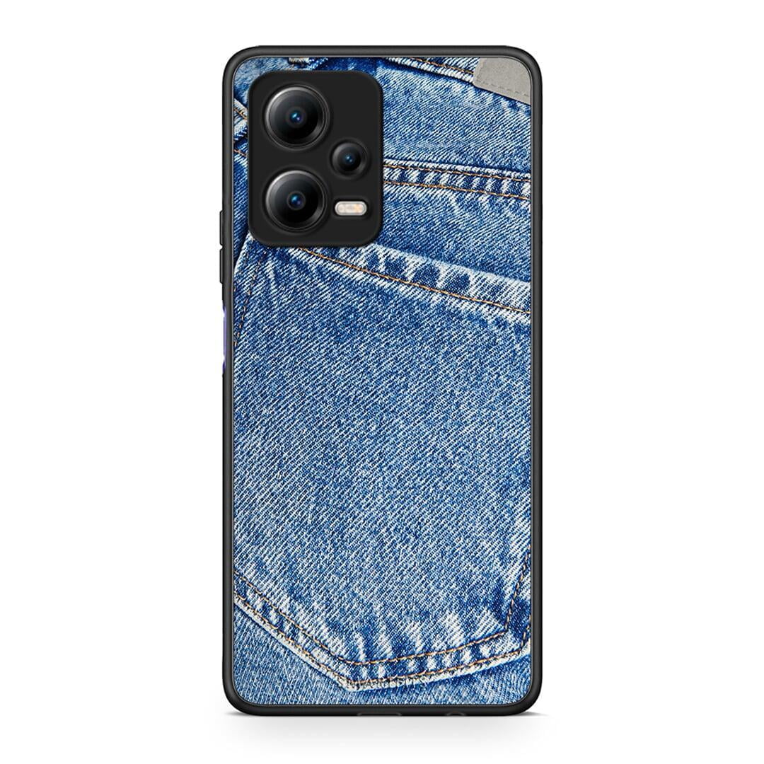 Θήκη Xiaomi Redmi Note 12 5G Jeans Pocket από τη Smartfits με σχέδιο στο πίσω μέρος και μαύρο περίβλημα | Xiaomi Redmi Note 12 5G Jeans Pocket Case with Colorful Back and Black Bezels