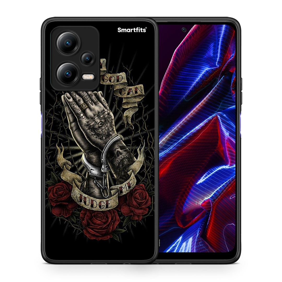 Θήκη Xiaomi Redmi Note 12 5G Judge By God από τη Smartfits με σχέδιο στο πίσω μέρος και μαύρο περίβλημα | Xiaomi Redmi Note 12 5G Judge By God Case with Colorful Back and Black Bezels